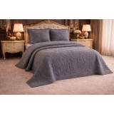 Set Cuvertura De Lux Bumbac 100% 3 Piese 240X260 Cm-Model Premium Gri