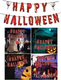 Set de 16 decoratiuni pentru Halloween AOMiGT, multicolor, hartie/plastic, 84 mm/ 71,4 mm/ 82,7 mm