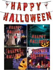 Set de 16 decoratiuni pentru Halloween AOMiGT, multicolor, hartie/plastic, 84 mm/ 71,4 mm/ 82,7 mm