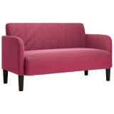 Cumpara ieftin Canapea loveseat rosu vin 109 cm catifea