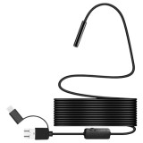 Camera Endoscopica 2in1 USB/MicroUSB, HD, Impermeabila IP67, 8mm, 8 LED, Android/Windows + Accesorii (Oglinda, Carlig, Magnet)