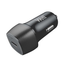 &Icirc;ncărcător de mașină pentru telefon Well cu USB-C