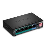 Cumpara ieftin Switch 4 porturi Gigabit Long Range 200m PoE+, 1 port Gigabit - TRENDnet TPE-LG50