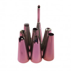 Set 8 duiuri ornat din inox, Rose, 59COF