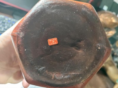 Sticla vintage imbracata in piele foto