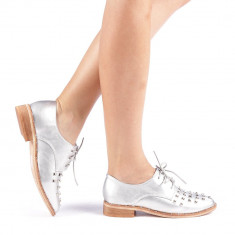 Pantofi dama Sportif argintii foto