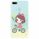 Husa silicon pentru Huawei Y6 Pro 2017, Girl And Bike