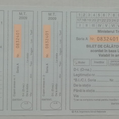 M3 C18 - 2009 - Document de transport gratuit pentru militari - clasa I