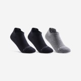 Set 3 Perechi Şosete Scurte Tenis RS160 Negru-Gri Copii