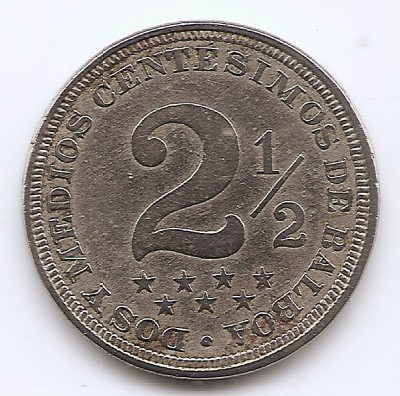 Panama 2&amp;frac12; Centesimos 1907 - Cupru-nichel, 21 mm, KM-7 foto