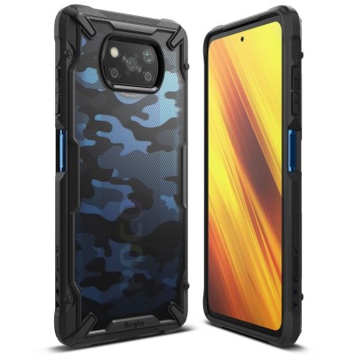 Husa Plastic - TPU Ringke Fusion X pentru Xiaomi Poco X3 NFC, Camo, Neagra foto