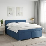 Cumpara ieftin Pat boxspring cu saltea albastru 160 x 200 cm Tesatura