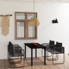 Set de servit masa pentru grădină, 5 piese, negru