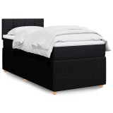 VidaXL Pat box spring cu saltea, negru, 100x200 cm, textil 3289669