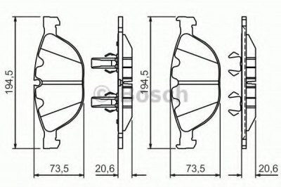 Set placute frana,frana disc BMW Seria 5 Touring (E61) (2004 - 2010) BOSCH 0 986 494 349 foto