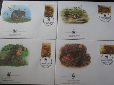 Belarus-WWF,fauna castori-set complet FDC foto