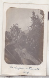 Bnk foto Militari - aplicatie militara - In varful Detunata - 1929, Romania 1900 - 1950, Sepia, Militar