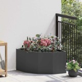 vidaXL Ghiveci de colț Negru 60 x 60 x 35 cm Oțel 883640