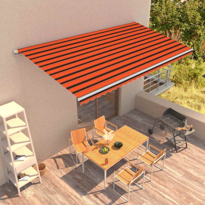 vidaXL Copertină retractabilă automat, portocaliu &amp; maro, 600x300 cm 3051208