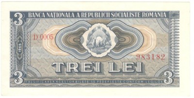 Romania lot bancnote 1966 (3 lei 1966 UNC) foto