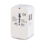 Adaptor pentru Priza 2 x USB, EU, UK, AUS, US, Techsuit (HHT202), White