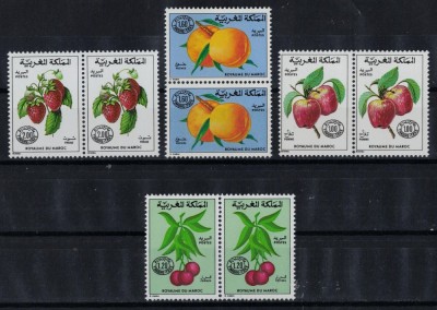 MAROC 1983/1986 - Fructe /serii complete MNH, perechi foto