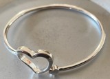 Brățară argint cu inimă 925 sterling marcată, reglabilă, 13 g , elegantă, stare foarte bună, nouă, nefolosită