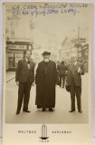 Fotografie veche: Karlsbad, 1939: Mitropolitul Nicolae Bălan al Ardealului, profesorul Gheorghe Cuza (fiul lui A.C. Cuza) și istoricul Ioan Lupaș.