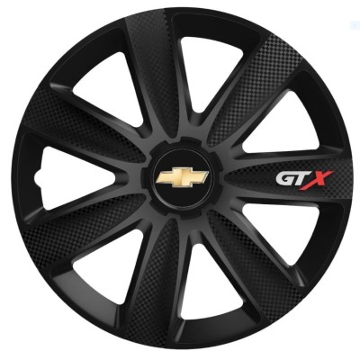 Set 4 Capace Roti GTX Carbon Negru R14, Pentru Chevrolet foto