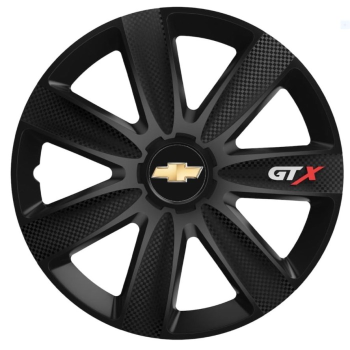 Set 4 Capace Roti GTX Carbon Negru R14, Pentru Chevrolet