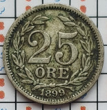 Suedia 25 ore 1899 argint - Oscar II (large letters) - km 739 - D001