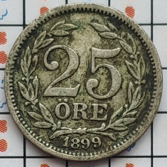 Suedia 25 ore 1899 argint - Oscar II (large letters) - km 739 - D001