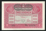 q728 UNGARIA BANCNOTA DE 2 korona kronen doue coroane 1917 supratipar D&Ouml; NECIRCULATA UNC a circulat in Transilvania si Bucovina text in limba romana