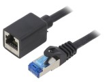 Prelungitor RJ45 S/FTP 6a Cu LSZH Negru 5m