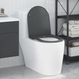Capac WC cu eliberare rapidă &icirc;nchidere lentă antracit duroplast