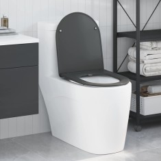 vidaXL Capac WC cu eliberare rapidă &icirc;nchidere lentă antracit duroplast