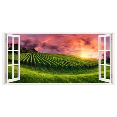 Sticker decorativ, Fereastra 3D, Natura, 85 cm, 334STK