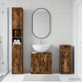 Cumpara ieftin Set de cabinet pentru baie cu 3 piese UTRECHT Stejar fumuriu