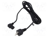 Cablu 3x1mm2 CEE 7/7 mufe IEC C13 mamă 90&deg; PVC 5m 10A POS