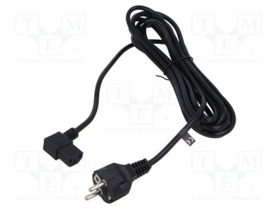 Cablu 3x1mm2 CEE 7/7 mufe IEC C13 mamă 90&amp;deg; PVC 5m 10A POS foto