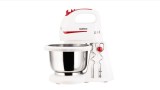 Mixer cu bol Daewoo DHM100W, 300W, 5 viteze, Turbo, bol inox 2L, palete amestecare, framantare, alb