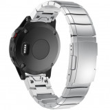 Cumpara ieftin Curea ceas Smartwatch Garmin Fenix 7X / 6X / 5X Plus / 5X / 3 HR / 3, 26 mm Otel inoxidabil iUni Silver Link Bracelet