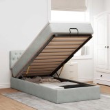 VidaXL Cadru de pat otoman cu saltea Gri deschis 90x190cm catifea 3312662