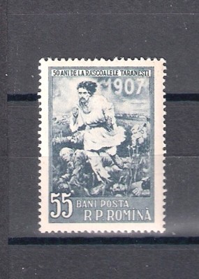 ROMANIA 1957 - RASCOALELE TARANESTI DIN 1907, MNH - LP 426 foto