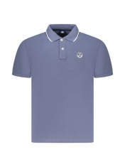 Tricou polo barbati, cu mini logo brodat si detalii pe guler, Regular fit, Indigo, S