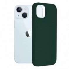 Husa iPhone 13 Silicon Verde Slim Mat cu Microfibra SoftEdge foto