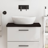 vidaXL Blat de baie, maro &icirc;nchis, 60x50x(2-4) cm, lemn masiv tratat