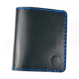 Cumpara ieftin Portofel din piele naturala, personalizabil, Odin, negru cu albastru