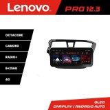 Navigatie Dedicata Hyundai i20 2015-2018 Lenovo PRO 12.3 QLED 8GB+256GB 4G GPS DSP Carplay Android Auto
