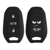 Husa Cheie Auto kwmobile pentru Opel 3 Butoane - Keyless Go, Silicon, Negru/Alb, 56976.02